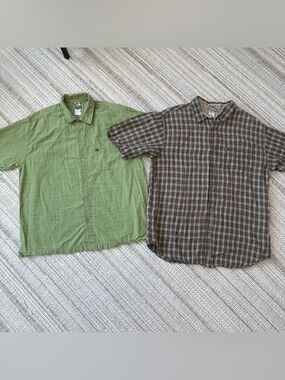 The North Face Shirt Mens L Gray Plaid A5 Series Short Sleeve Button Up Lot Of 2